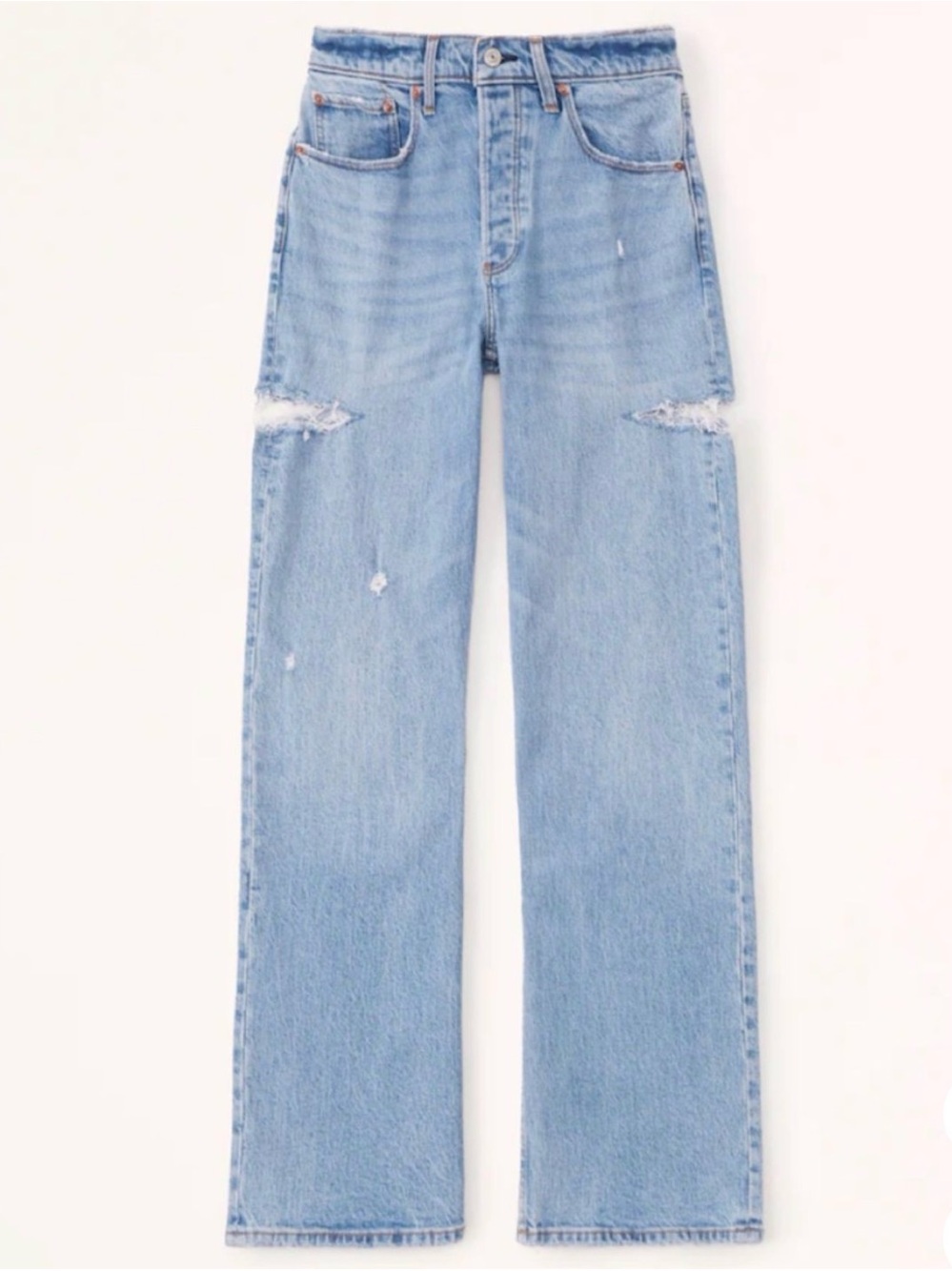 Abercrombie & Fitch Light Blue High-Rise Wide Leg Jeans